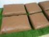 6 x Brown Tan Leather Cushions to Include: 4 x 58 x 38cm & 3 x 41 x 41cm. NOTE: believed to be Maxalto. - 2