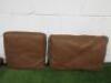 6 x Brown Tan Leather Cushions to Include: 4 x 58 x 38cm & 3 x 41 x 41cm. NOTE: believed to be Maxalto. - 6