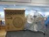 2 x Homia Metal Floor Fans (1 x Boxed).