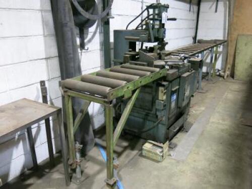 Kalterbach KKS 400 Circular Saw, S/N 39366, 3 Phase. Comes with Roller Feed In/Out Benches (Size 100 & 370cm).