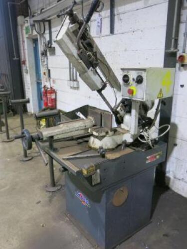 MACC Pull Down Bandsaw, Model Special 280M, S/N 109340, 3 Phase, YOM 2016. Comes with 4 x Fixed Feed Rollers.