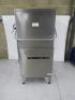 EcoMax by Hobart Plus, Runthrough Dishwasher, Model ECO+H6155W-10C, Year 2022. Comes with In/Out Stainless Steel Table with Door & Space for 4 Glass Washer Trays. Comes with 2 Trays.