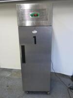 Genfrost Stainless Steel Single Door Upright Freezer, Model GEN600L, S/N 17047142455, Size H202 x W68 x D80cm.