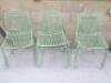 9 x Pedrali Stackable Steel Frame Chairs in Green.