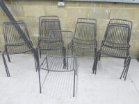 11 x Pedrali Stackable Steel Frame Chairs in Grey.