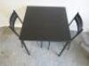 Sandsberg Wooden Table with 2 x Sansberg Chairs. Size H75 x W67 x D67cm. - 2