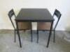 Sandsberg Wooden Table with 2 x Sansberg Chairs. Size H75 x W67 x D67cm.