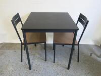 Sandsberg Wooden Table with 2 x Sansberg Chairs. Size H75 x W67 x D67cm.