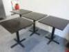 4 x Wooden Square Table with Heavy Metal Base. Size H73 x W60 x D70cm. - 3