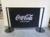 Coca Cola Zero Sugar Branded Pavement Barrier with 2 Metal Stands. Size H 123 x W180cm.