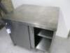 Stainless Steel Cabinet with 2 Sliding Doors & 1 x Shelf, Size H90 x W97 x D80cm. - 3