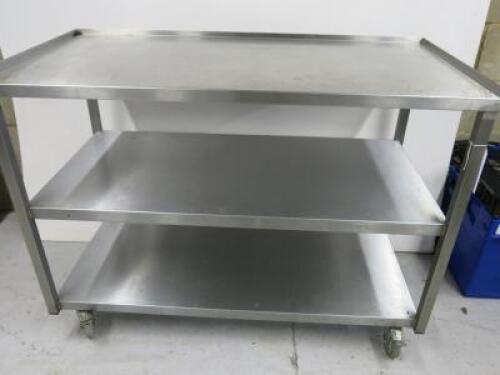 Stainless Steel 2 Shelf Trolley, Size H88 x W120 x D60.