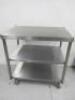 Stainless Steel 2 Shelf Trolley, Size H90 x W90 x D60.