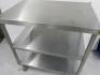 Stainless Steel 2 Shelf Trolley, Size H90 x W90 x D60. - 2