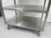 Stainless Steel 2 Shelf Trolley, Size H90 x W90 x D60. - 3