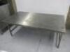 Stainless Steel Table, Size H60 x W155 x D80cm