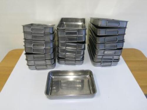 26 x Stainless Steel Lasagne Serving Dishes. Size W24 x L34cm.