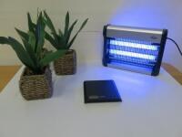 Assortment of Items to Include: 1 x Viflykoo Fly Zapper Model EGO-01-20w, 1 x Salter Scales & 3 x Faux Plants.