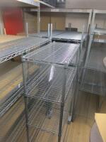 5 x Assorted Size/Shelf Wire Kitchen/Freezer Storage Racks. 1 x Mobile.