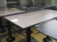 13 x Assorted Pedralli Dark Grey Textured Top Freestanding & Fixed Base Tables to Include........