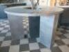 Round High Top Bar/Counter in Dark Grey, Wood Made/Slot Together. Size H110 x Dia 180cm. - 2