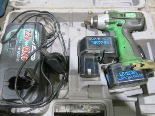 Hitachi Cordless Impact Wrench Model WR12DM. Comes with Charger, 2 x Batteries & Carry Case.