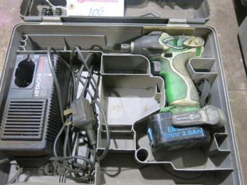 Hitachi Cordless Impact Wrench Model WR18DM. Comes with Charger, 2 x Batteries & Carry Case.