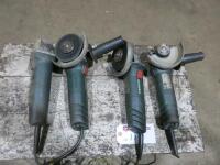4 x Metabo 4" Disc Grinders, Model W750-115, 110V (Condition as Viewed/Picture).