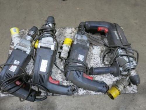 4 x Sparky Professional 2 Speed Impact Drill, Model BUR2 250E, 110V.