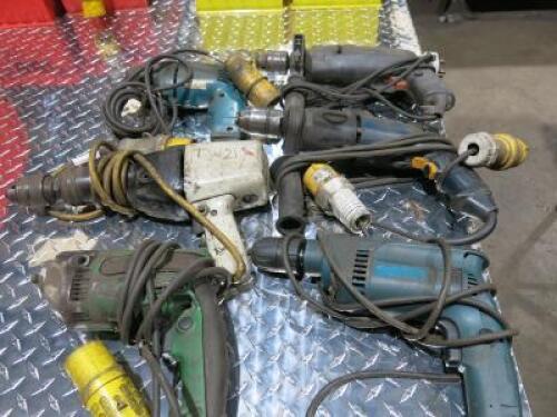 5 x Assorted Drills & 1 x Impact Wrench, 110V.