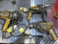 3 x DeWalt Wrench & Drills to Include: 1 x Impact Wrench , Model DW292-LX & 2 x Drills, Model D21716-LX, 110V