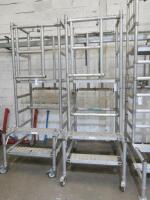 Heavy Duty Aluminium Podium Steps On Castors, Size H2.5m x W90cm x D120cm.