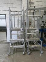 Heavy Duty Aluminium Podium Steps On Castors, Size H2.2m x W70cm x D115cm.