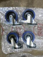 Set of 4 Large Heavy Duty 160mm Wheel Diameter Castors to Include: 2 x Braked & 2 Unbraked.