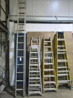6 x Assorted Sized Ladders & Step Ladders to Include: 1 x 2 Piece Youngman 100 Ladder, 3 x Youngman Fibreglass Step Ladders & 2 x metal Step Ladders.