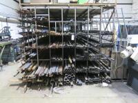 Very Large Quantity of Steel Stock in 6m Lengths to Include: Round Bar in Assorted 4-20mm Diameters, Flat Bar in Assorted 15 x 35 - 50 x 7mm Sizes, Square Bar in Assorted 10 x 10 - 20 x 20mm Sizes, Angle Iron in Assorted 20 x20, 30 x 30, 40 x 40 & 50 x 50