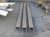 3 x Fabricated Heavy Duty Fork Lift Extensions.