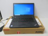 Lenovo ThinkPad, Model T470. Running Windows 10 Pro. Intel Core i5-7300U @ 2.60GHz, 8GB RAM, 237GB HDD. Comes in Box with PSU. NOTE: requires new battery.