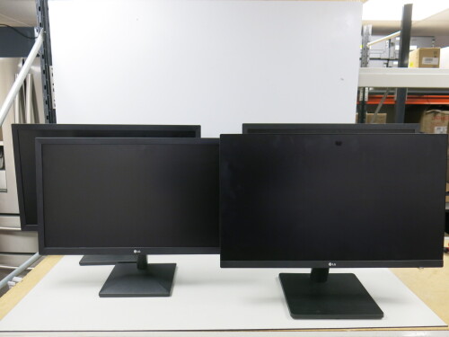 4 x 24" LG Monitors to Include: 3 x 24MK400H & 1 x 24MP500. NOTE: requires 4 x 19v power supplies.