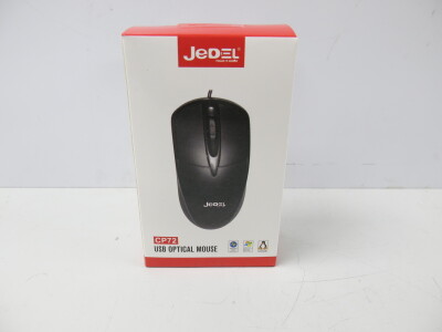 260 x Boxed/New Jedel USB Optical Mouse, Model CP72.