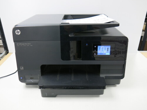 HP Office Jet Pro 8610 All In One Colour Printer, Model 8610. NOTE: requires Cyan Ink & cracked scanner glass