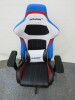 AK Racing Gaming Chair in Blue, Black Red & White PU Leather with Lumber Cushion. - 2