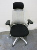 Dynamic Office Solutions Office Swivel Chair with Plastic Mesh Back & Fabric Seat & Head Support.