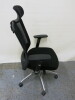 Office Swivel Chair in Black with Mesh Back, Fabric Seat & Head Support. - 2