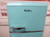 Amica Fridge Freezer in Green, Model FDR221308. Size H144 x W54 x D57cm. - 2