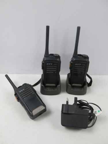 3 x HYT Walkie Talkies with 2 x Base & 1 x Power Supply.