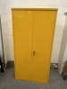 Yellow 2 Door COSHE Metal Cupboard. Size H184 x W92 x D45cm.