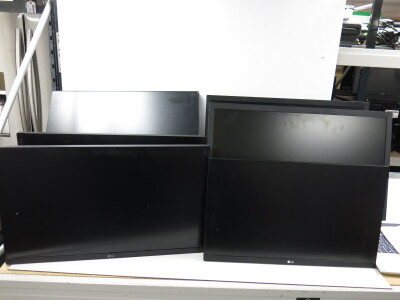 4 x LG Monitors to Include: 2 x 24MP400, 1 x 24MK400 & 1 x 22MK600. Note: require 19v power supplies & stands.