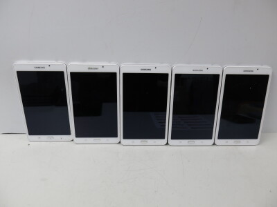 5 x Samsung Galaxy Tab A Tablet in White, SM-T280, 8GB. (Condition As Viewed).