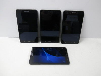 4 x Samsung Galaxy Tab A Tablet in Black, SM-T280, 8GB. (Condition As Viewed).